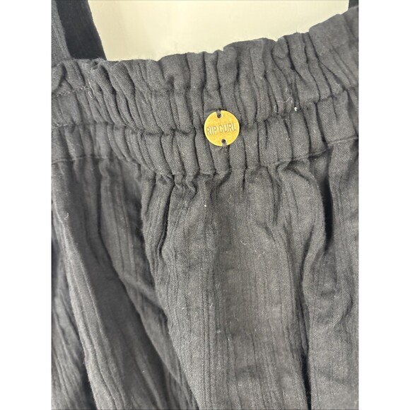 Rip Curl Blk Norah Top Large With Tags Smocking Ties Beach - Picture 11 of 15